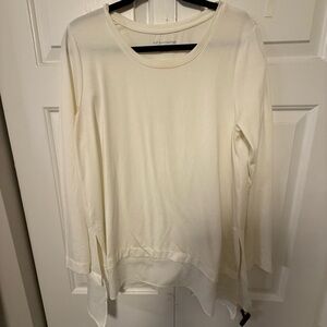 Soft Surroundings Ivory Long Sleeve Tee